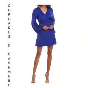 Cupcakes & Cashmere Satin Wrap‎ Dress NWT